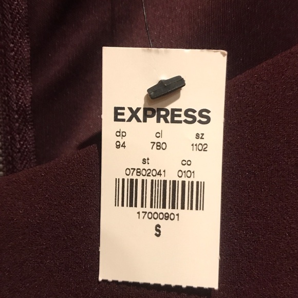 New Express Rich Burgundy Midi Dress. - Picture 4 of 7